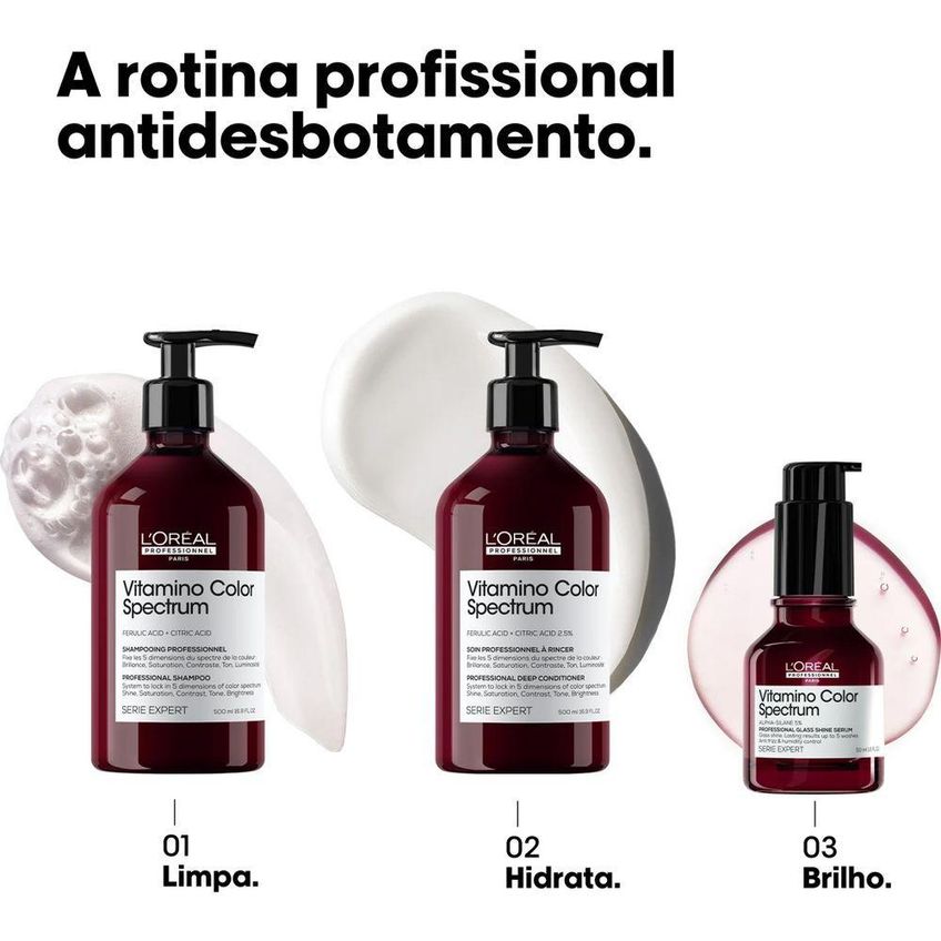 Kit De Tratamento Capilar Vitamino Color Spectrum Duo 500 Prolonga A Cor Hidratação 500ml L'Oréal - imagem 3