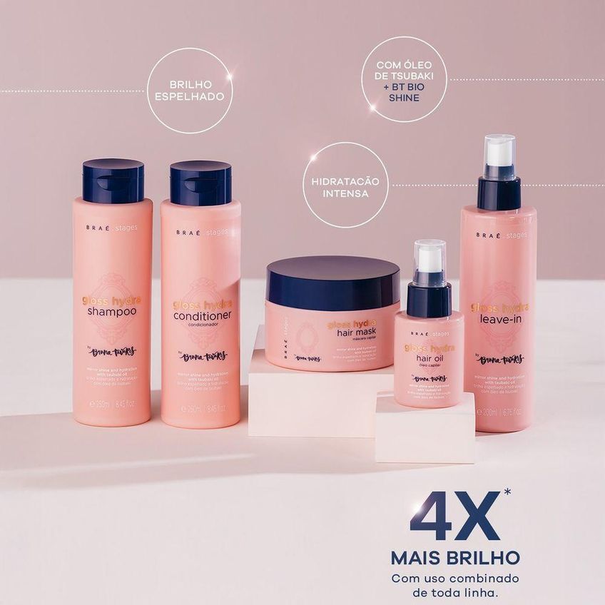 Kit De Tratamento Capilar Stages By Bruna Tavares Gloss Hydra Hidratação Profunda 250ml 200g Braé - imagem 3