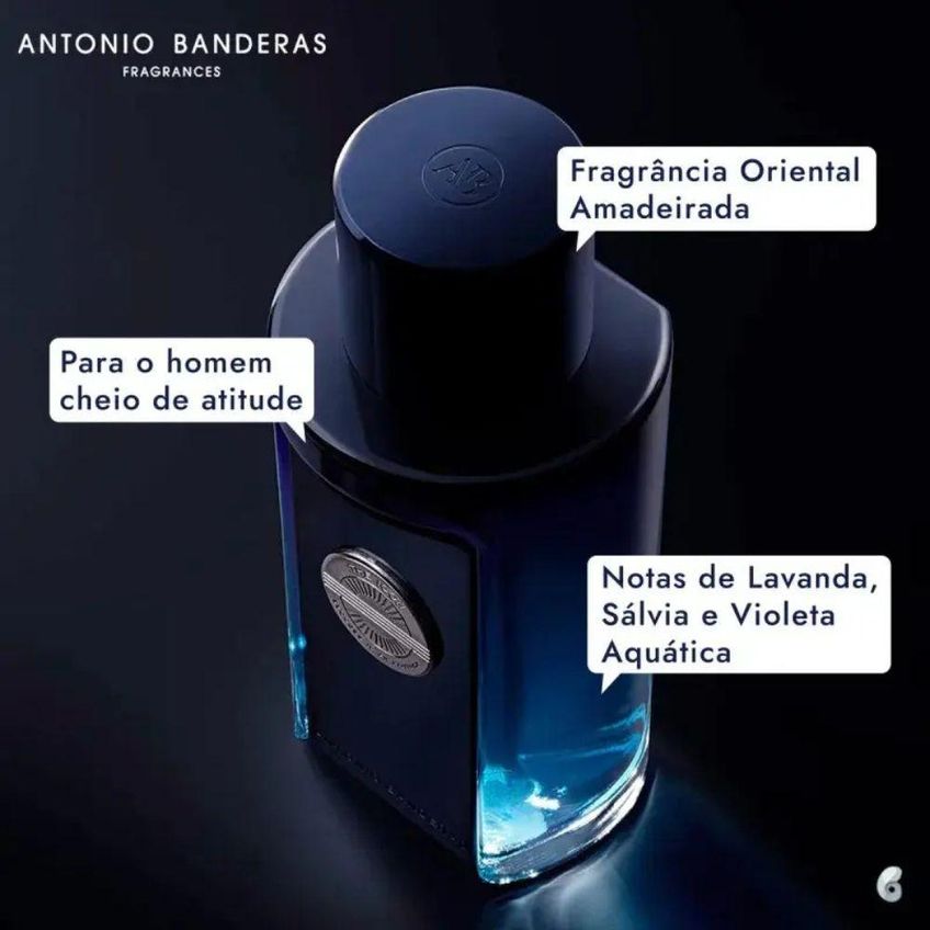 Kit Perfume The Icon Eau De Toilette Masculino Amadeirado Aromático 100ml + 150ml Antonio Banderas - imagem 2