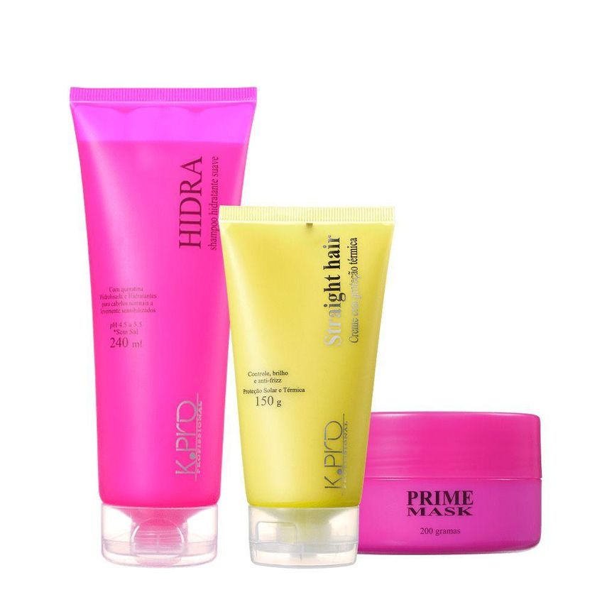 Kit De Cuidados Para Cabelo Hidra Shampoo Máscara E Protetor Térmico Multicolorido K.pro - imagem 4