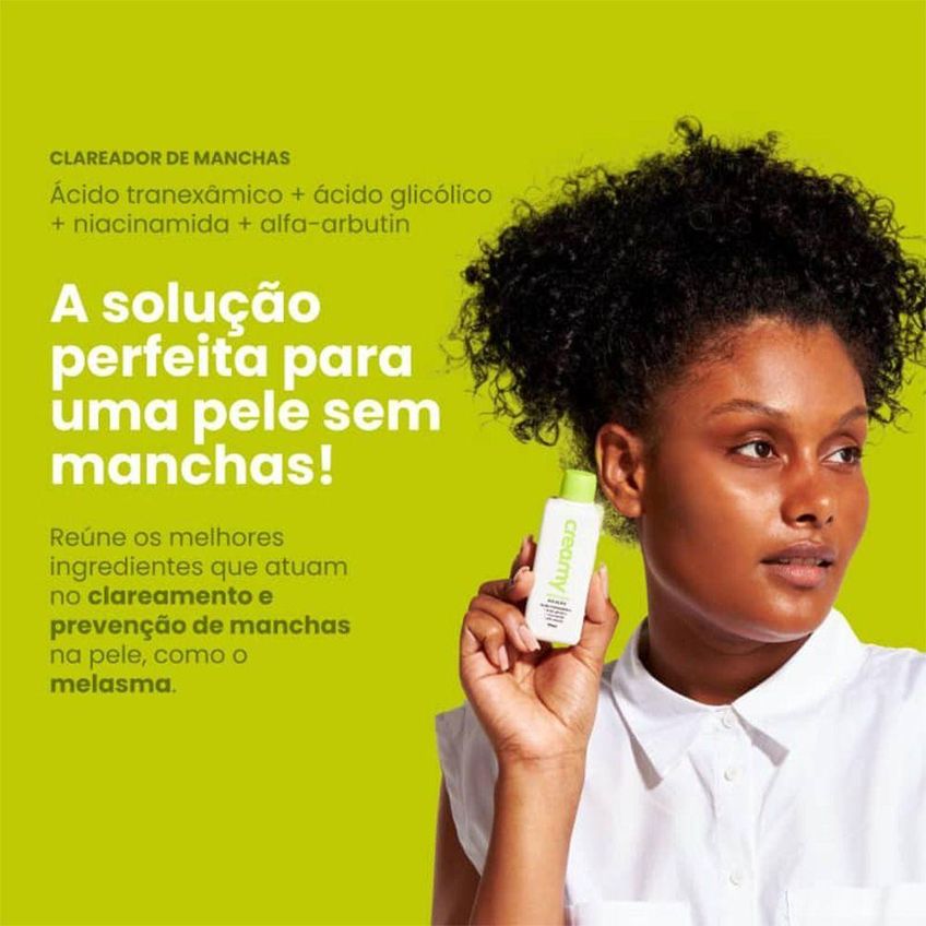 Kit Creamy Skincare Emulsão De Limpeza Tranexâmico Fps60 Protetor Solar 3 Produtos - imagem 4