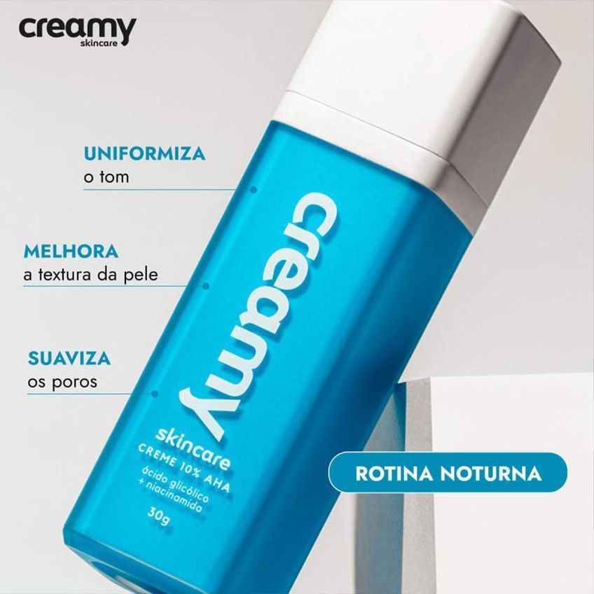 Kit Skincare Facial Emulsão De Limpeza Protetor Solar FPS60 Creme Ácido Glicólico Creamy - imagem 3