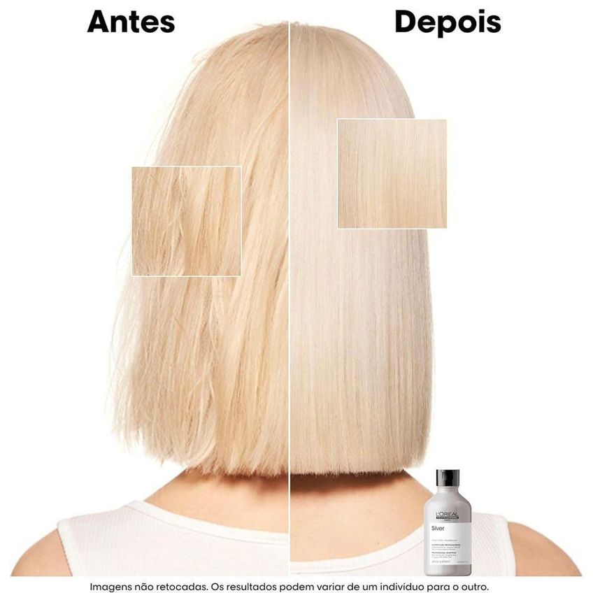 Kit Shampoo De Manutenção Para Cabelos Claros-grisalhos Silver Shampoo Extra 2 Unidades L'Oréal - imagem 3