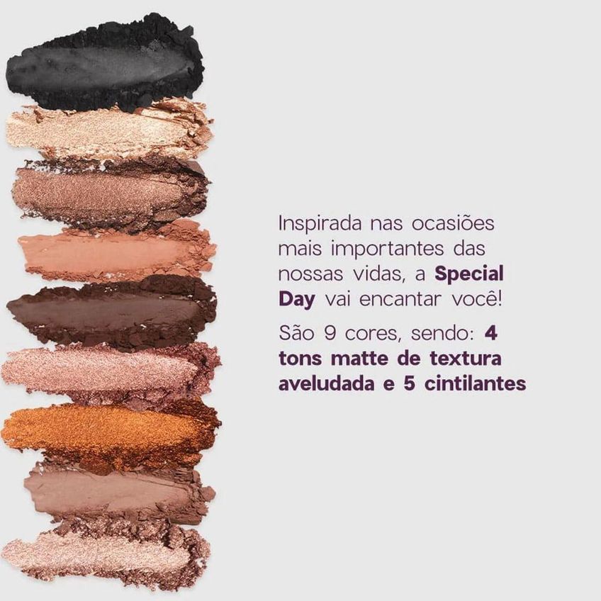 Paleta De Sombras Purple Special Day Alta Pigmentação Espelho Acoplado Roxo Oceane 25g - imagem 4
