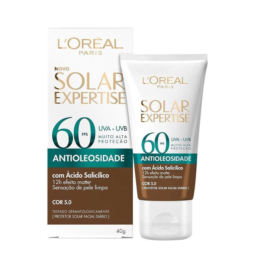 Protetor Facial Solar Expertise Antioleosidade FPS60 Bege 40g L'Oréal Paris - imagem 3