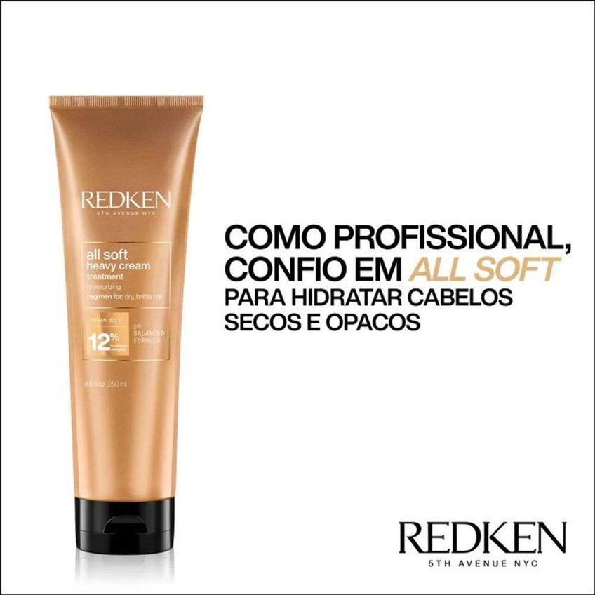 Kit De Cuidados Com Cabelo All Soft Hidratação Profunda Multicolorido Redken 300ml 250ml - imagem 3