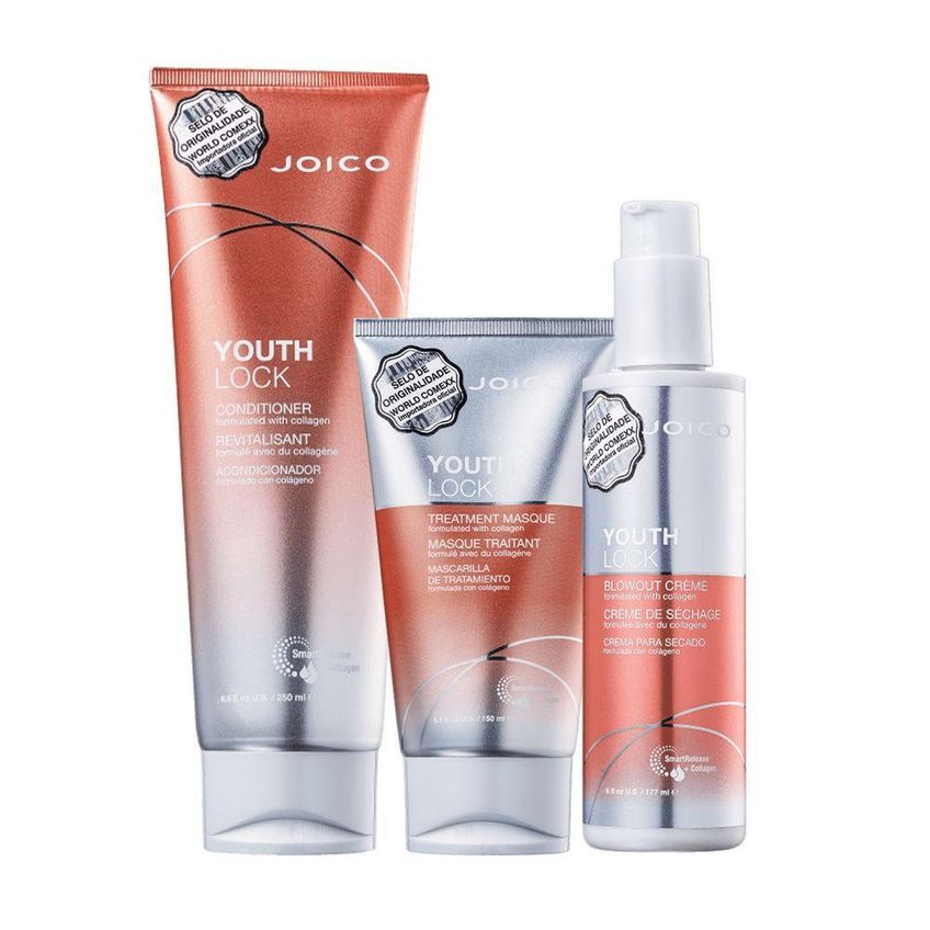Kit De Tratamento Capilar Youthlock Collagen Finish Com Condicionador 250ml Máscara 150ml E Leave-in - imagem 3