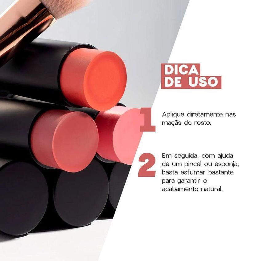Blush Em Bastão Edition Coral Acabamento Cremoso Oceane 12g - imagem 4