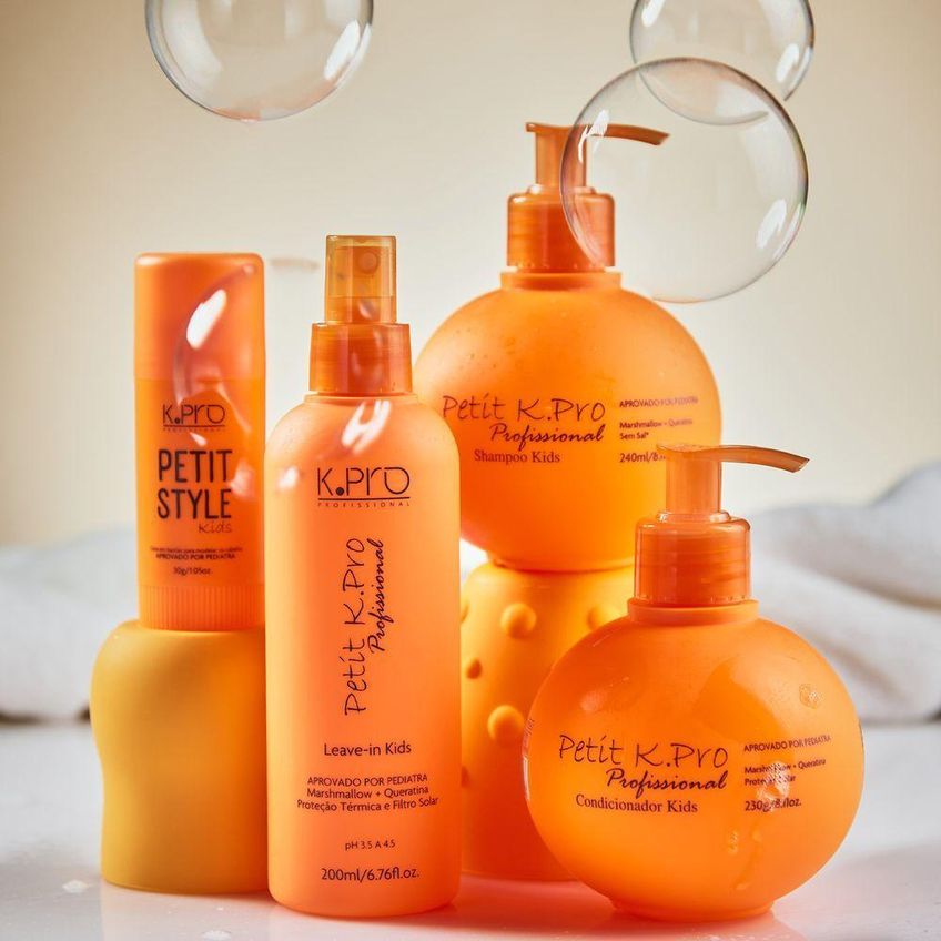 Kit Capilares Petit Kids Shampoo Sem Sal 240ml Condicionador 230g Leave-in 200ml Ativador E Cera - imagem 4