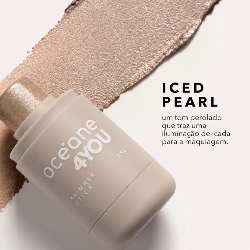 Iluminador 4you Shimmer Stick Iced Pearl Cremoso Acabamento Cintilante 7,5g Oceane - imagem 4