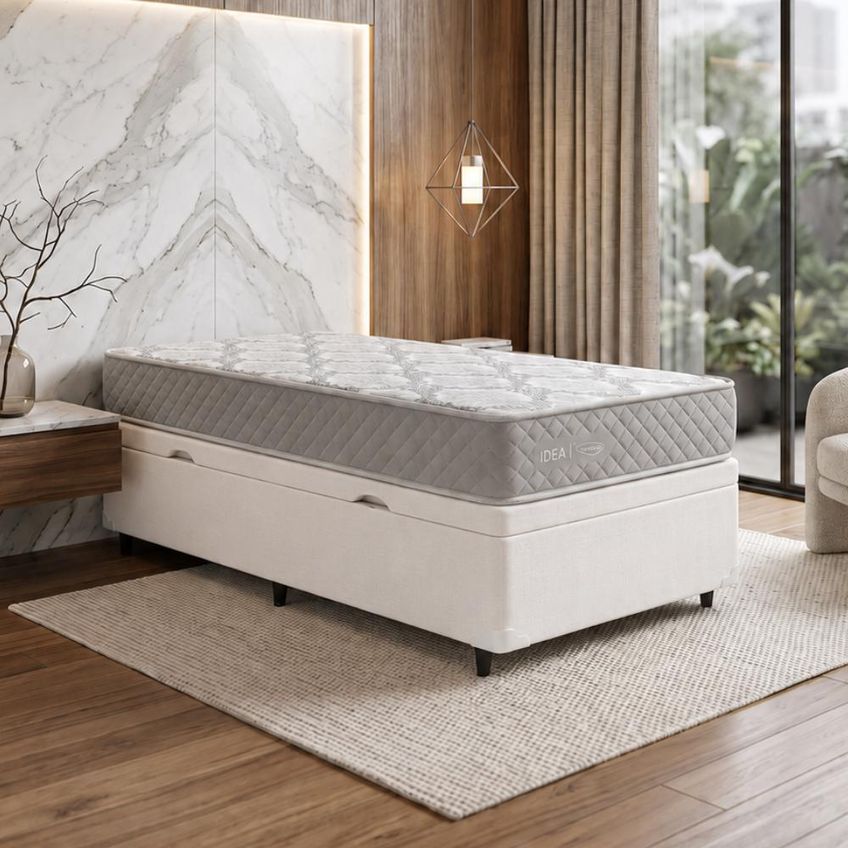 Cama Box Baú Solteiro Double Face 100% D33 Edén 88x188x58cm Herval Suporta Até 100kg - imagem 2