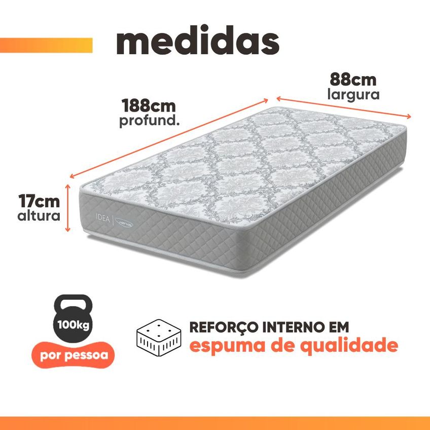 Cama Box Baú Solteiro Double Face 100% D33 Edén 88x188x58cm Herval Suporta Até 100kg - imagem 4