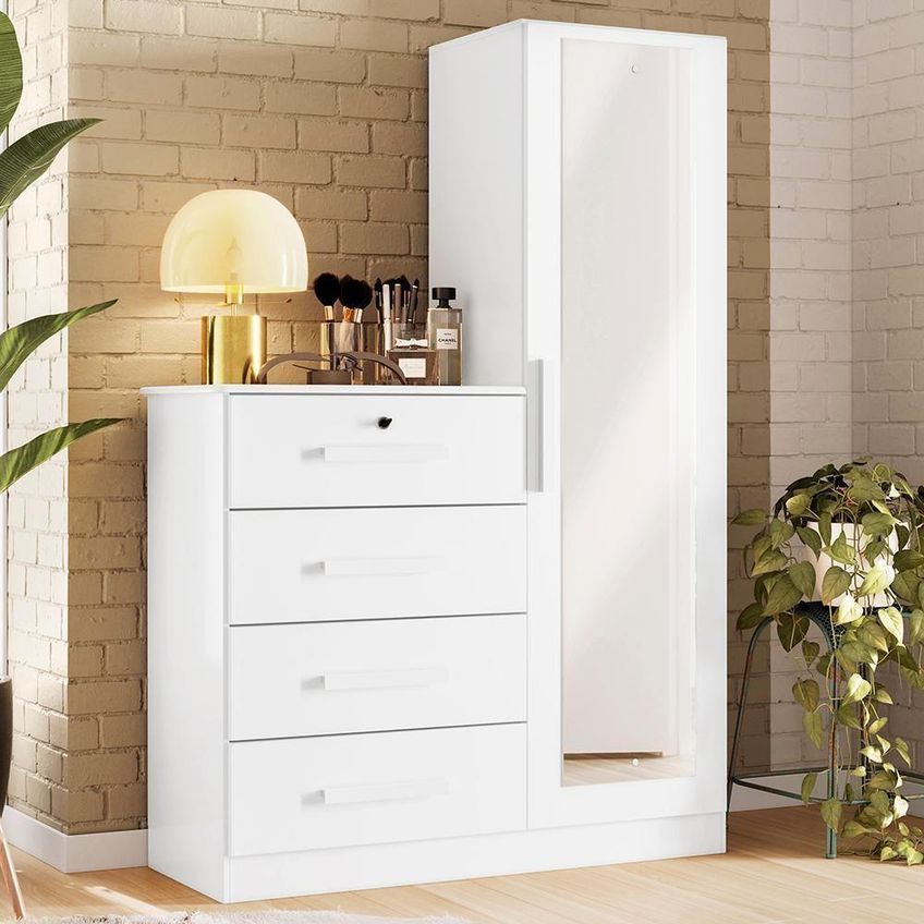 Cômoda Belize Plus 4 Gavetas MDP Puxador em MDF Branco Fosco - imagem 2