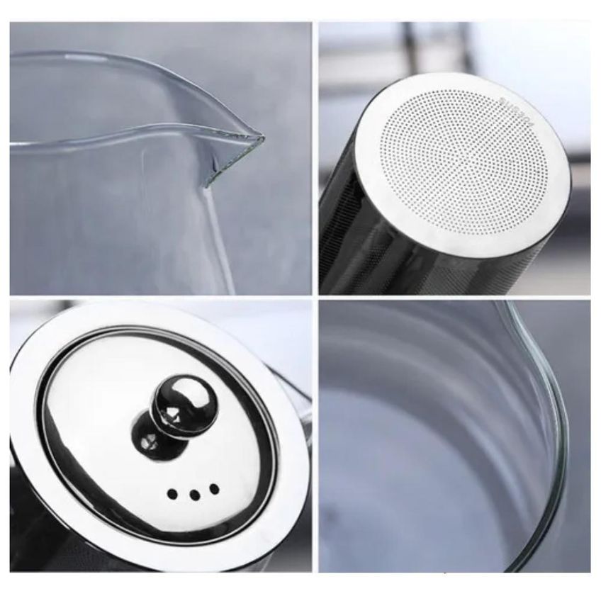 Chaleira Com Infusor Em Inox E Vidro 500ml Para Cha E Cafe - imagem 4