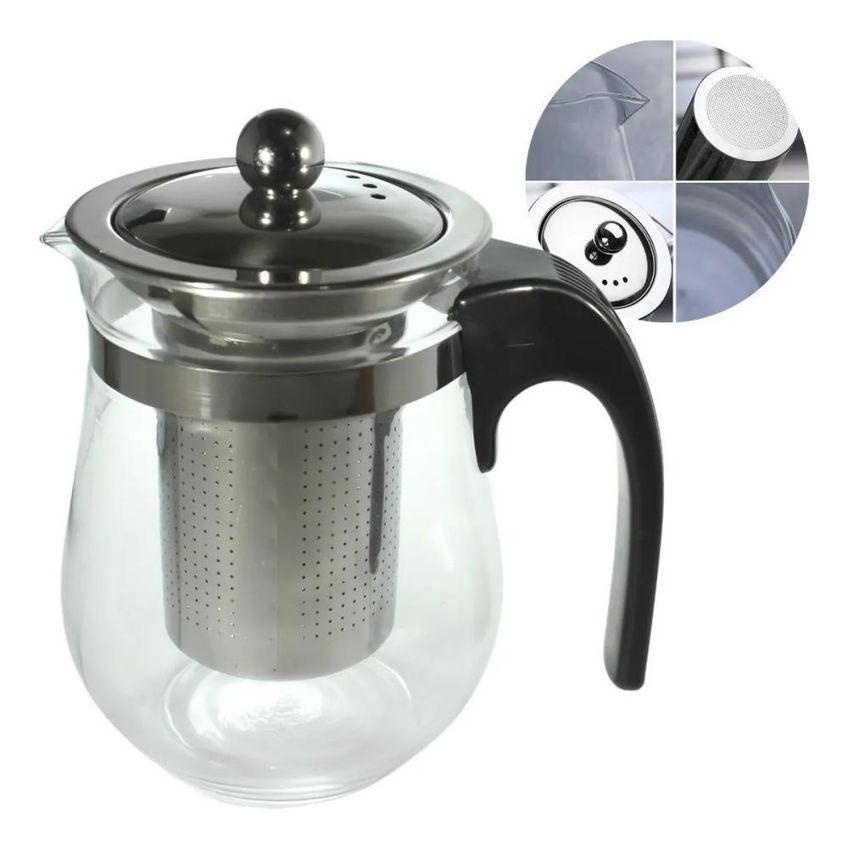 Chaleira Com Infusor Em Inox E Vidro 500ml Para Cha E Cafe - imagem 5