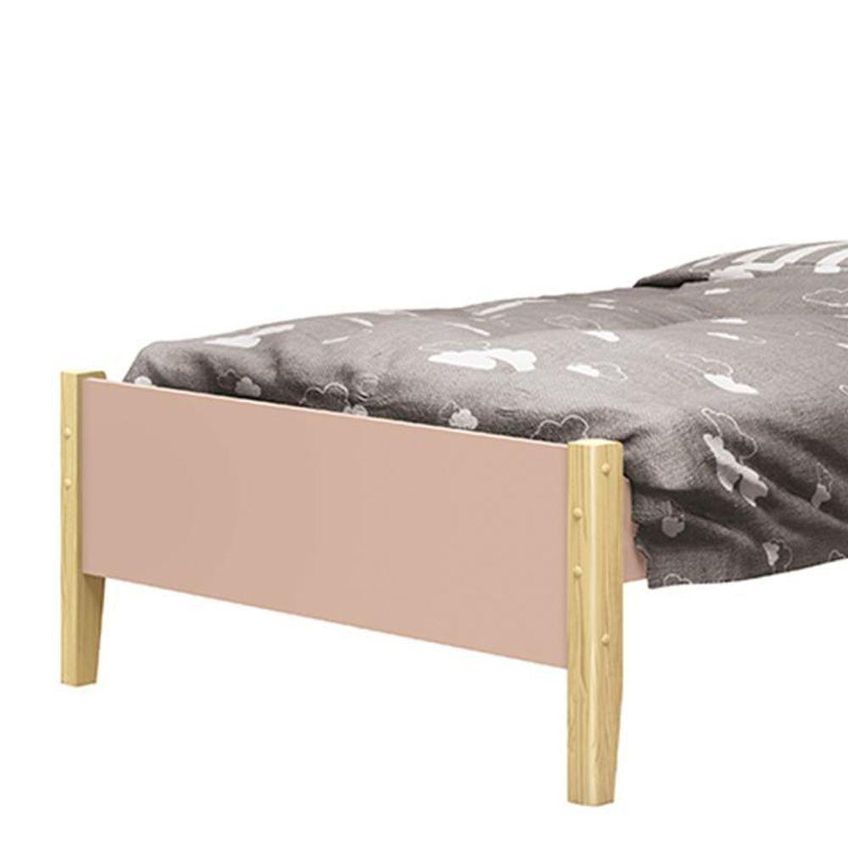 Cama Solteiro Simba Com Colchão D20 MDF Rosa Fosco Reller Móveis - imagem 4