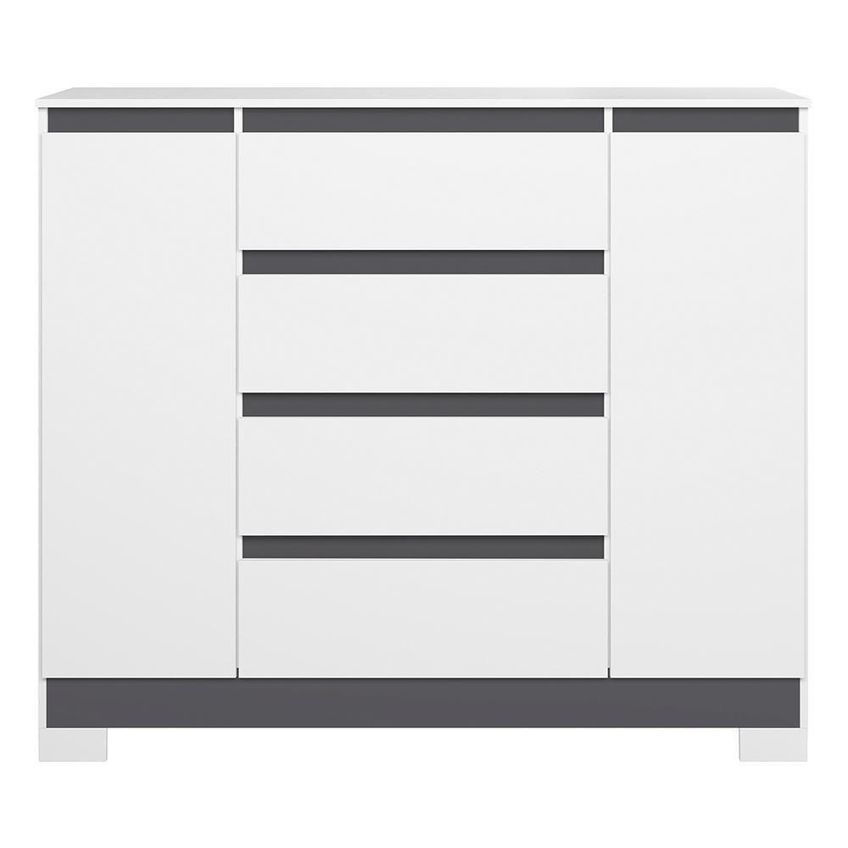 Cômoda Sapateira Atena 4 Gavetas MDP Puxador Estilo Pega Branco-titanium - imagem 4