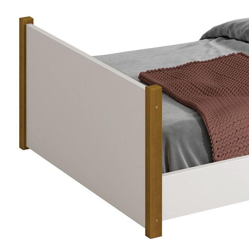 Cama Evolutiva Ravi 2 Em 1 MDF Branco Fosco Reller Móveis - imagem 3