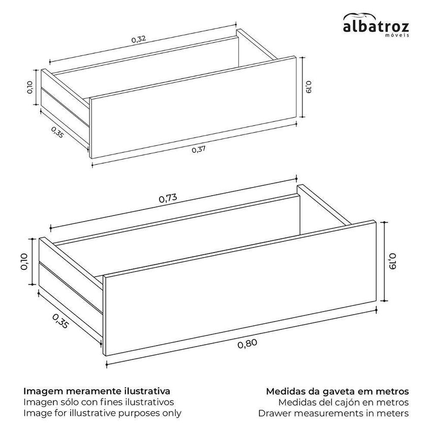 Guarda Roupa Casal Mercure 6 Portas 6 Gavetas MDP Cinamomo-Off White Albatroz Móveis - imagem 3
