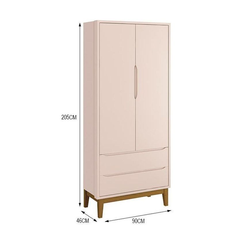 Dormitório Infantil Guarda Roupa Cômoda E Berço Americano Classic MDF Rosa Fosco Reller Móveis - imagem 3
