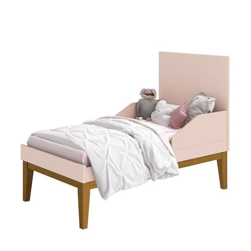 Dormitório Infantil Guarda Roupa Cômoda E Berço Americano Classic MDF Rosa Fosco Reller Móveis - imagem 4