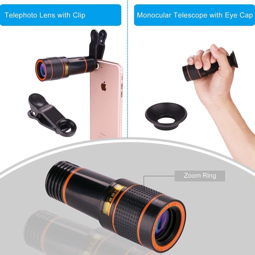 Lente Monocular Genérica 8x Com Clip Para Celular - imagem 4