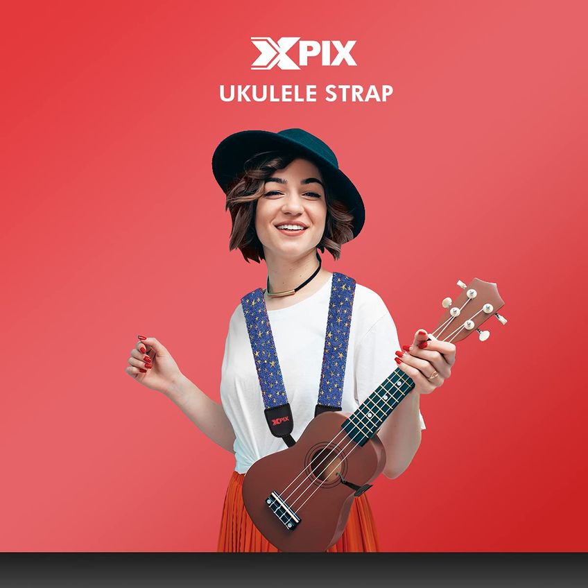 Cinta Ajustável Xpix Com Estampa De Estrelas Para Ukulele - imagem 4
