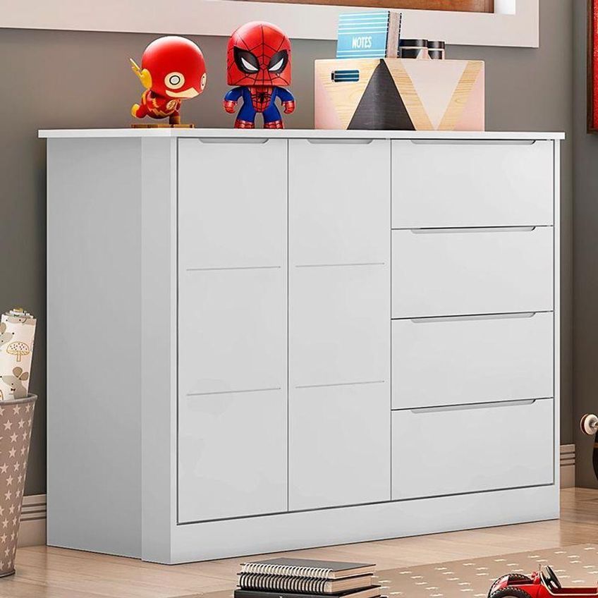Cômoda Infantil Eloá 2 Portas E 4 Gavetas Branco Phoenix Baby - imagem 2