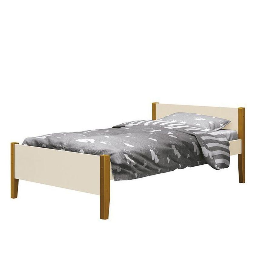 Bicama Solteiro Simba Com Cama Auxiliar MDF Areia Fosco Reller Móveis - imagem 5