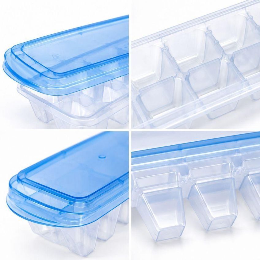 Forma De Gelo Com Tampa Firenze 14 Cubos Polipropileno Resistente Para Freezer E Cozinha - imagem 3
