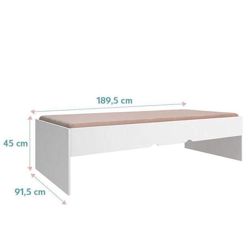 Conjunto De Quarto Chiara Módulo Aéreo 2 Portas E Cama Com Colchão Mdp Branco Phoenix Baby - imagem 2