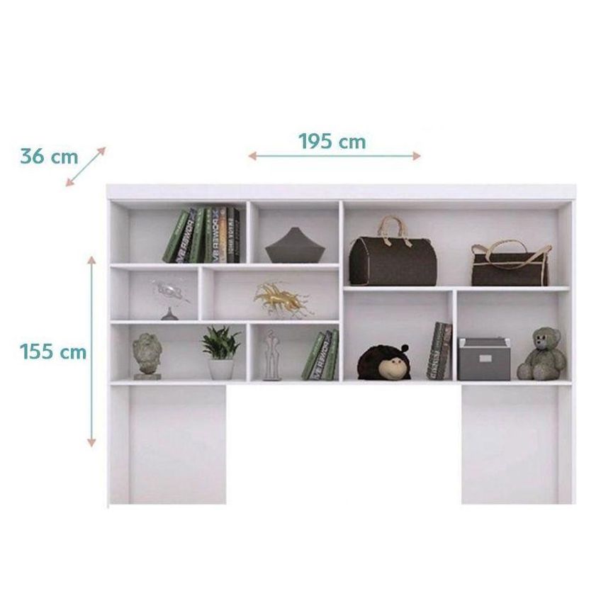 Conjunto De Quarto Chiara Módulo Aéreo 2 Portas E Cama Com Colchão Mdp Branco Phoenix Baby - imagem 3