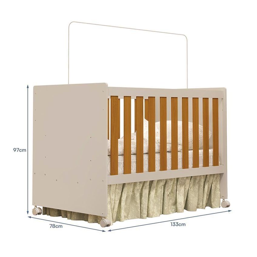 Jogo De Quarto Infantil Cômoda E Berço Katatau Mdf Areia Fosco-savana Reller Móveis - imagem 3