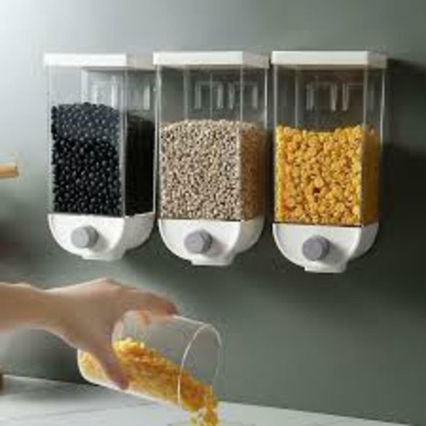 Dispenser De Alimentos De Parede Touch Para Cereais Plástico ABS Hermético 1L - imagem 4