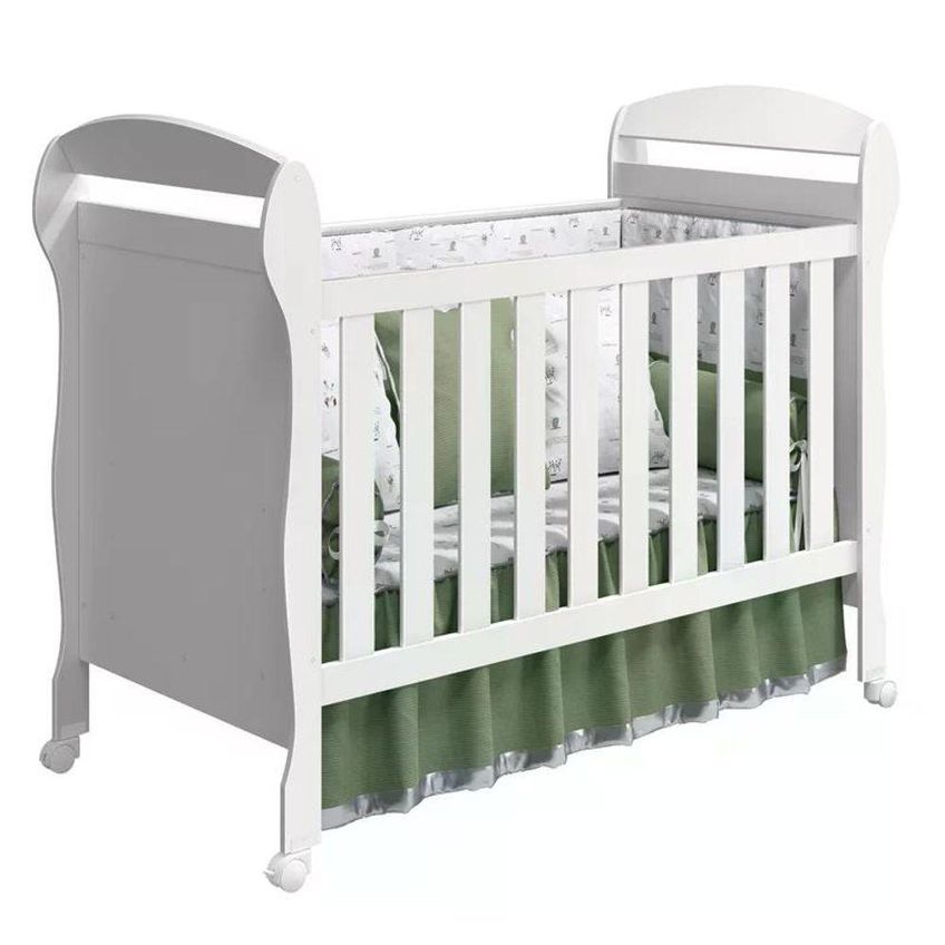 Berço Mini Cama Danny Com Colchão D18 Branco Reller Móveis - imagem 3