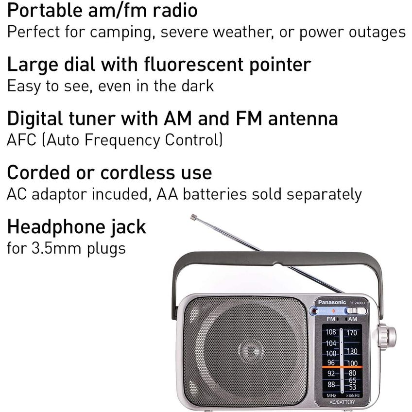 Alto-falante Dinâmico Rádio Panasonic RF-2400 AM/FM 4 Prata - imagem 3