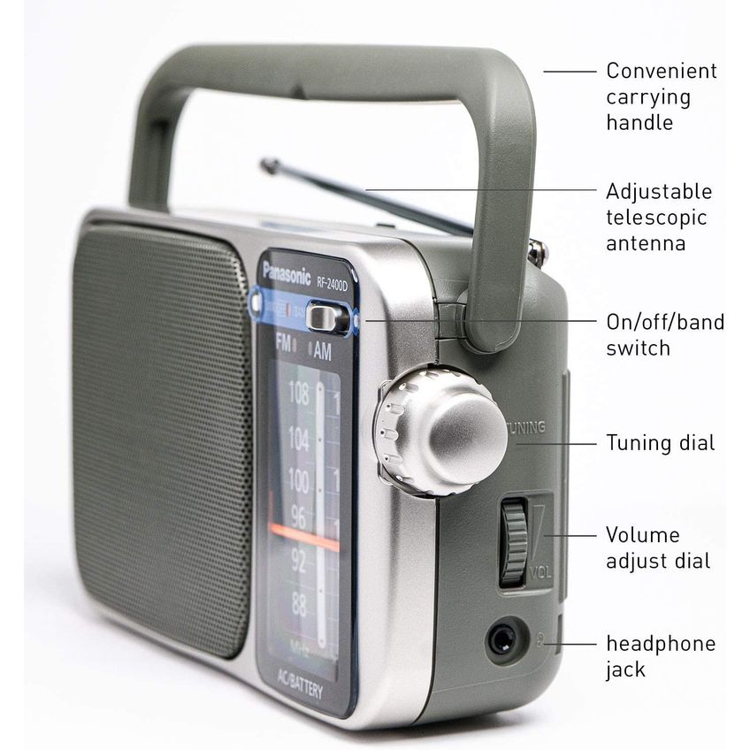Alto-falante Dinâmico Rádio Panasonic RF-2400 AM/FM 4 Prata - imagem 4
