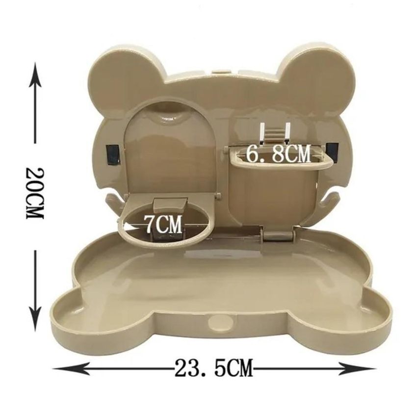 Mesa Para Carro Bandeja Com Porta Copos Plástico ABS Dobrável Organizador De Lanches Para Viagem - imagem 3