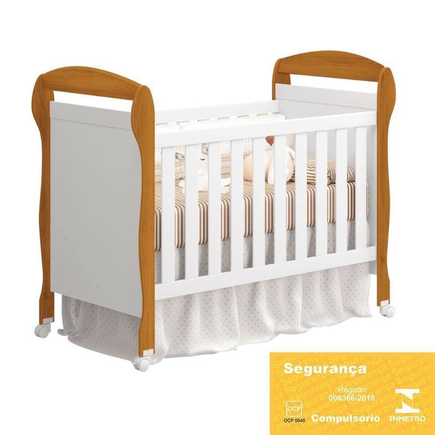Berço Mini Cama Danny Transforma-se Em Sofá Com Colchão D18 Branco-savana Reller Móveis - imagem 3