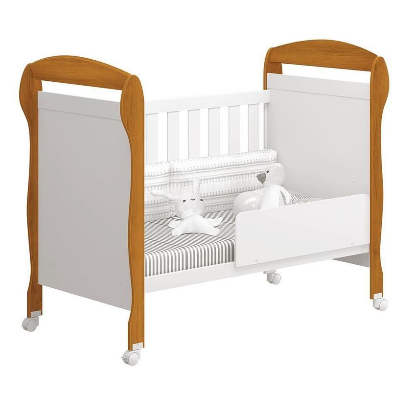 Berço Mini Cama Danny Transforma-se Em Sofá Com Colchão D18 Branco-savana Reller Móveis - imagem 4