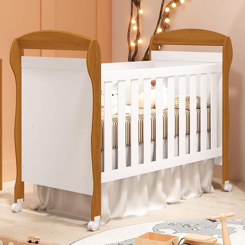 Berço Mini Cama Danny Transforma-se Em Sofá Com Colchão D18 Branco-savana Reller Móveis - imagem 5