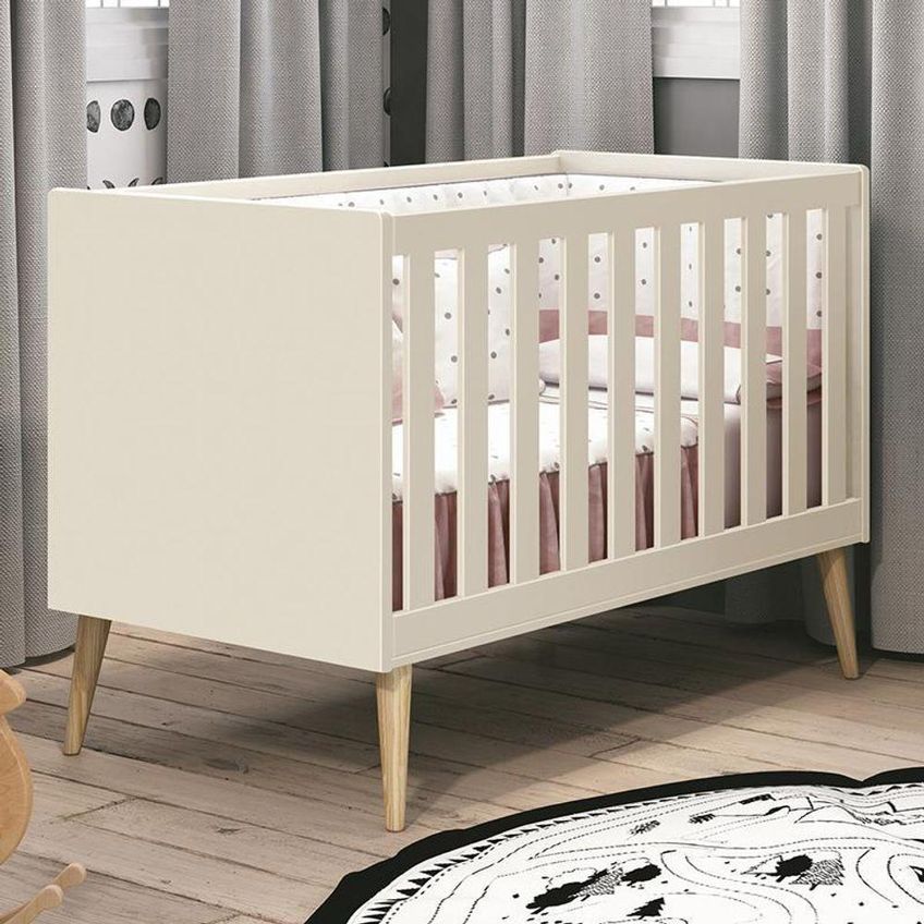 Berço Mini Cama Theo Transforma-se Em Mini Cama Areia Fosco Reller Móveis 135cm - imagem 3