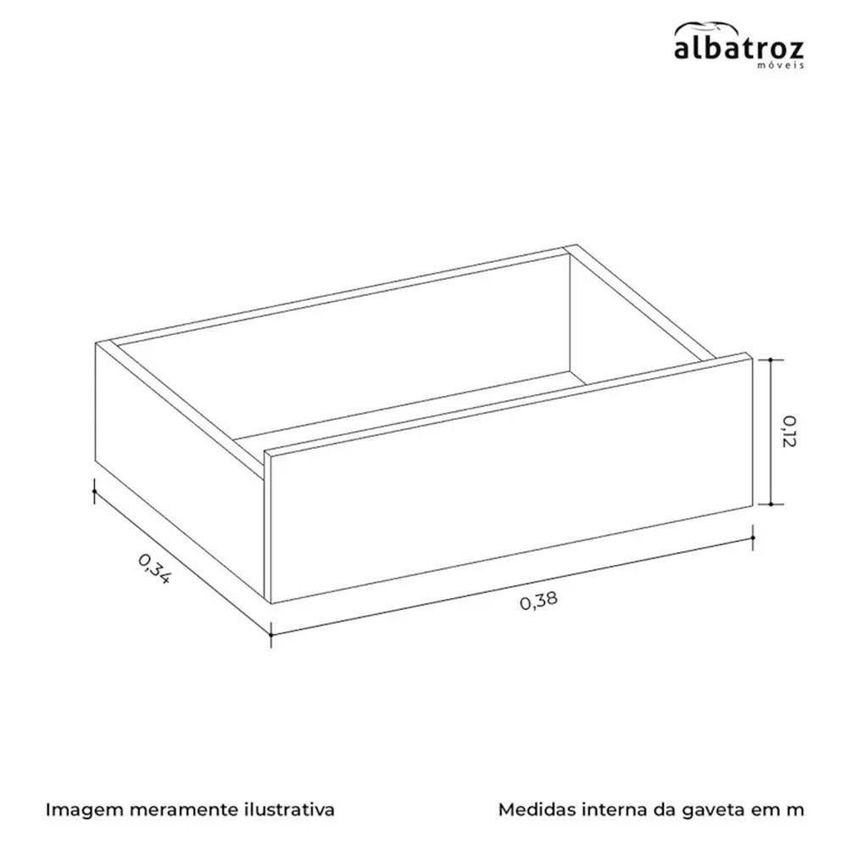 Cômoda Vittoria 6 Gavetas MDP 90cm Cinamomo e Sálvia Albatroz Móveis - imagem 4