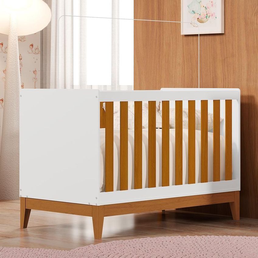 Berço Mini Cama Flip Transforma-se Em Mini Cama Branco Reller Móveis 70x130cm - imagem 3
