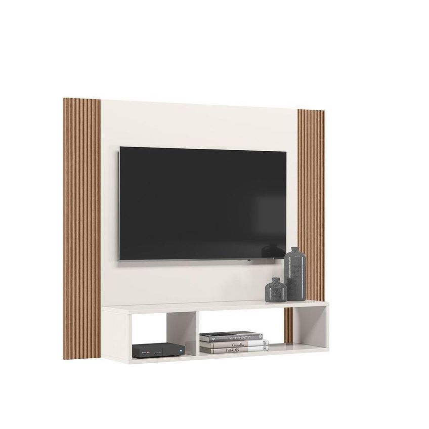 Painel De TV Demadero Para TV Até 40" 120cm MDP Com Nicho Off White Nicioli Móveis - imagem 5
