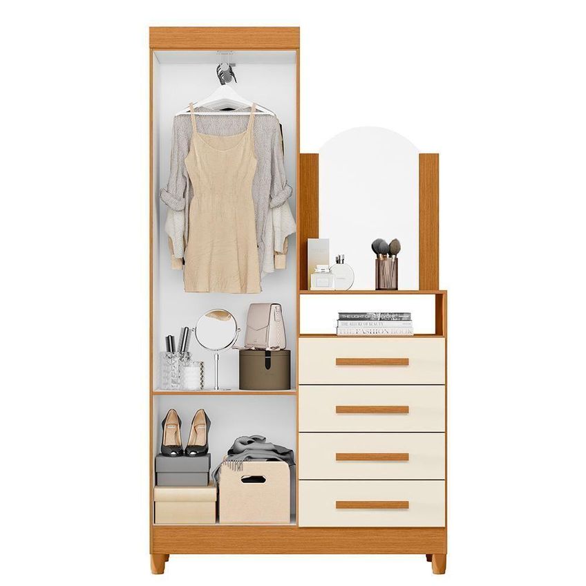 Cômoda New Capri 4 Gavetas MDP Puxador em MDF Cinamomo e Off White Albatroz Móveis - imagem 4