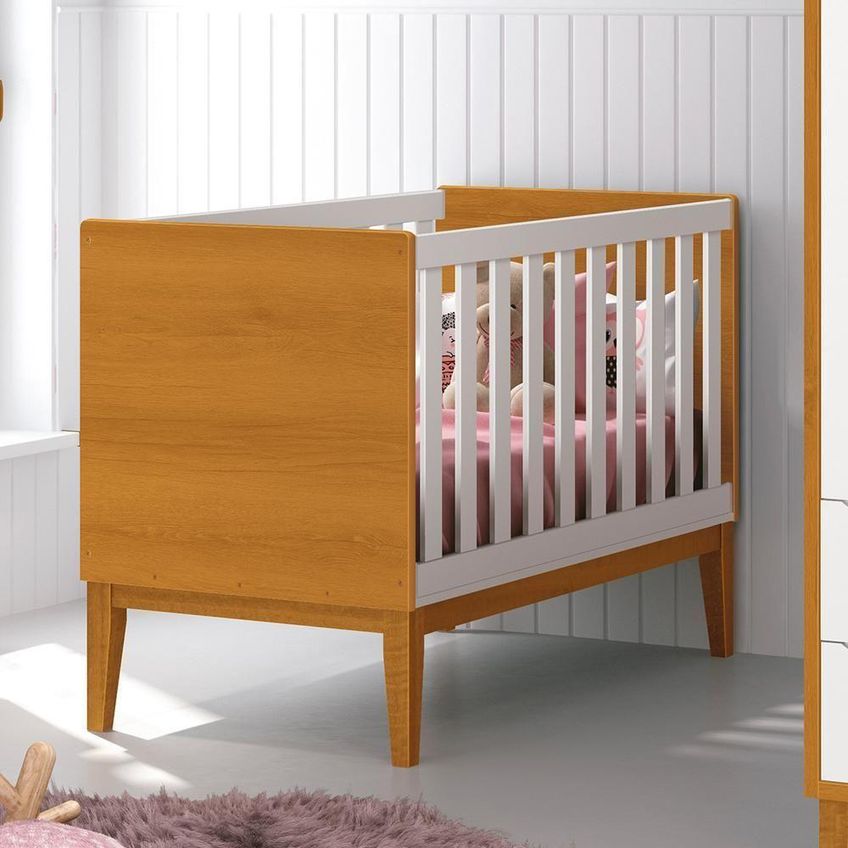 Berço Mini Cama Classic Transforma-se Em Mini Cama Branco-savana Reller Móveis 135cm - imagem 5