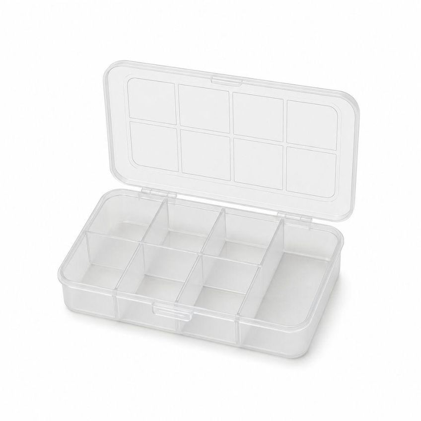 Caixa Organizadora 7 Divisórias Plástico Resistente Multiuso Para Costura Bijuterias Parafusos - imagem 3