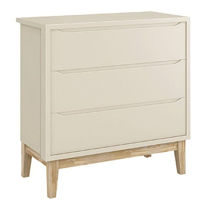 Conjunto De Quarto Guarda Roupa E Cômoda Classic 3 Gavetas MDF Areia Fosco Reller Móveis - imagem 3