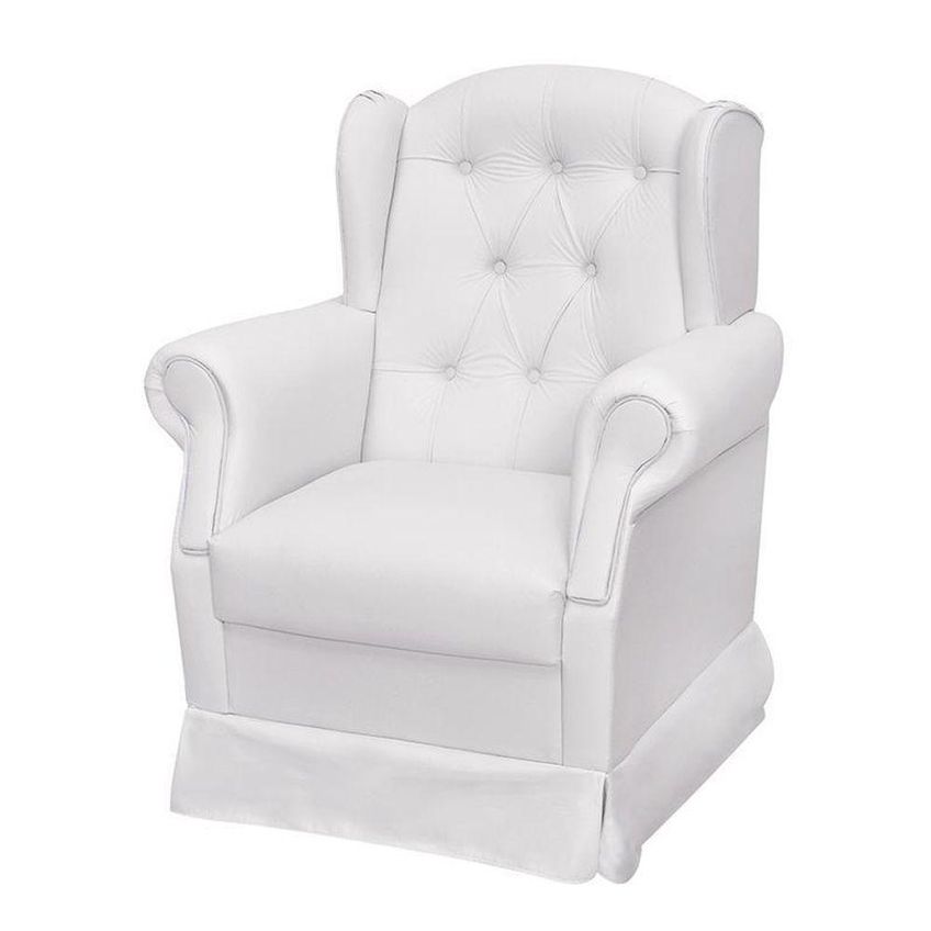 Poltrona De Amamentação Letícia Com Balanço Suede Confortável Branco Phoenix Baby - imagem 3
